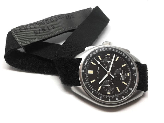 Bulova Lunar Pilot on Apollo 15 Astronaut Dave Scott's replica  NASA watch strap