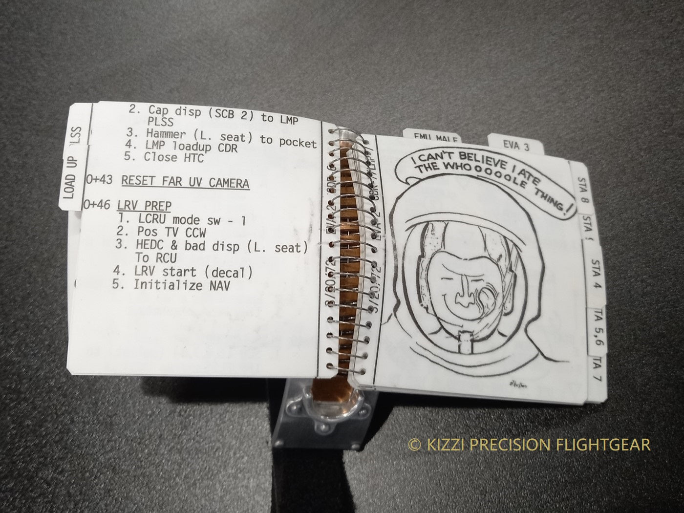 Apollo 16 EVA Cuff Checklist - Kizzi Precision Flightgear