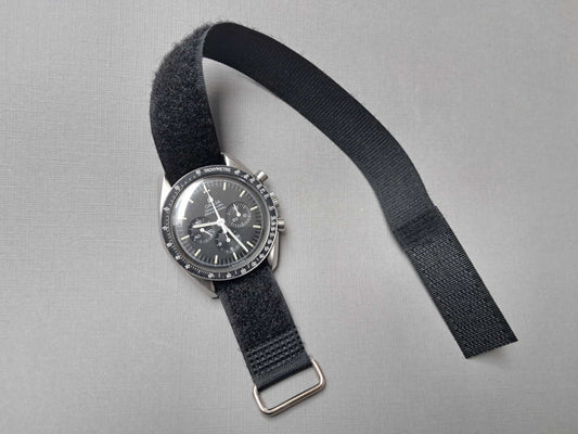 Short black watchband for Omega Speedmaster