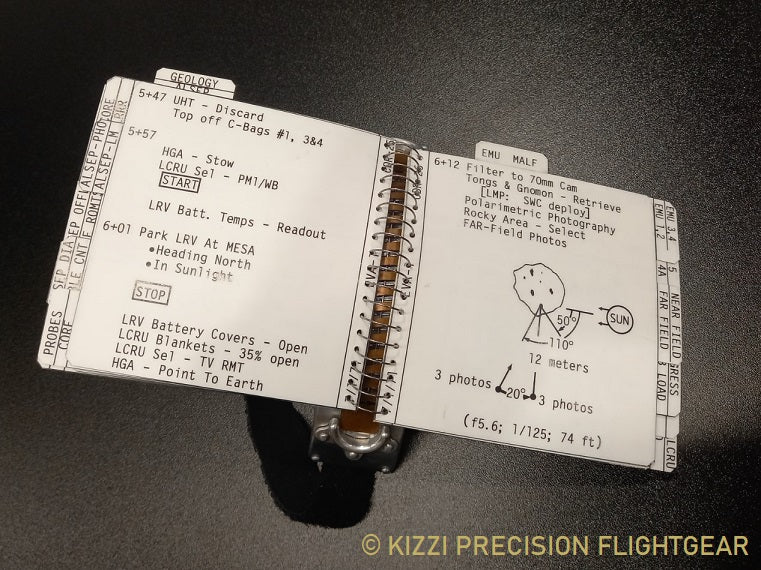 Apollo 15 EVA-1 cuff checklist