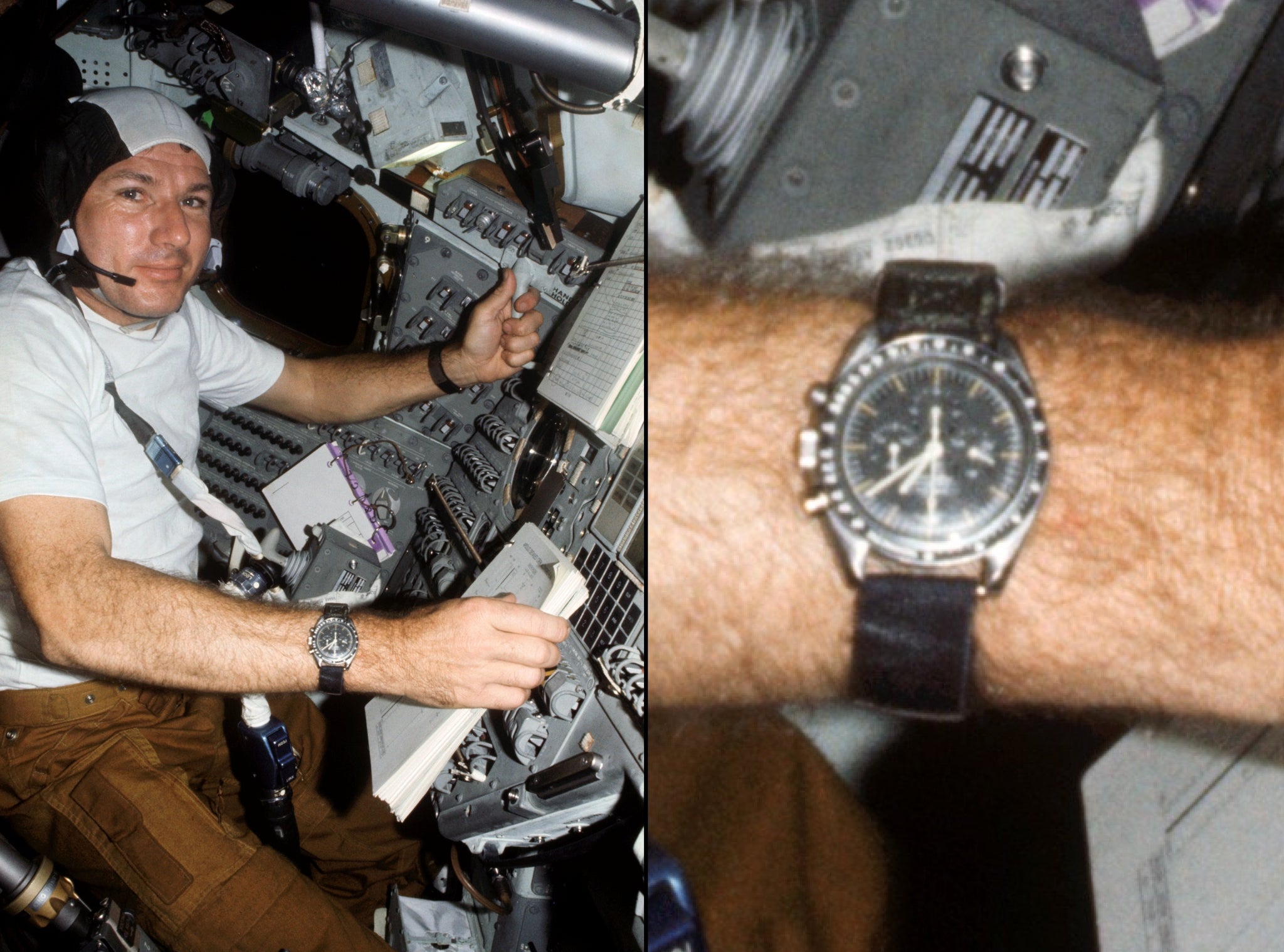 Apollo CSM austronaut Charles Vance wearing a short NASA watch strap (Apollo issue) - Kizzi Precision Flightgear